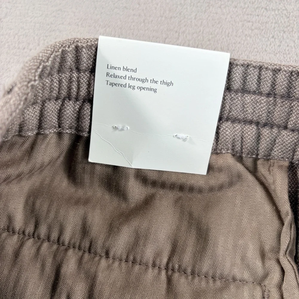 Banana Republic Athletic Fit Linen Blend Pants Men 32x27 in Taupe Tapered NWT
